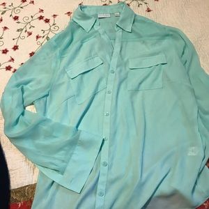 Sea green NY&Co long sleeve shirt